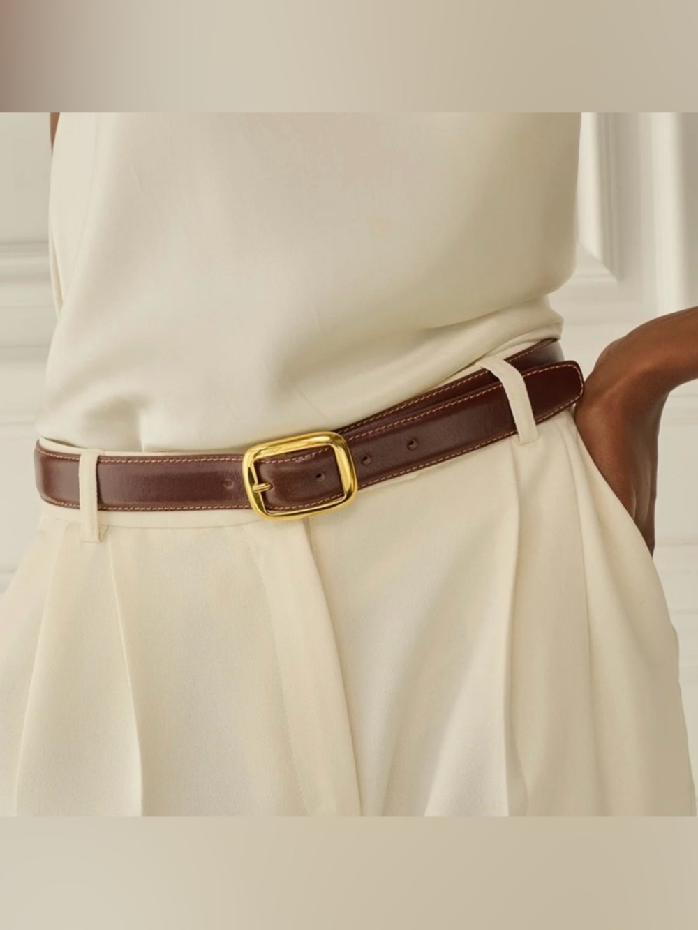 Aureum Leather Belt NWT - Picture 2 of 7